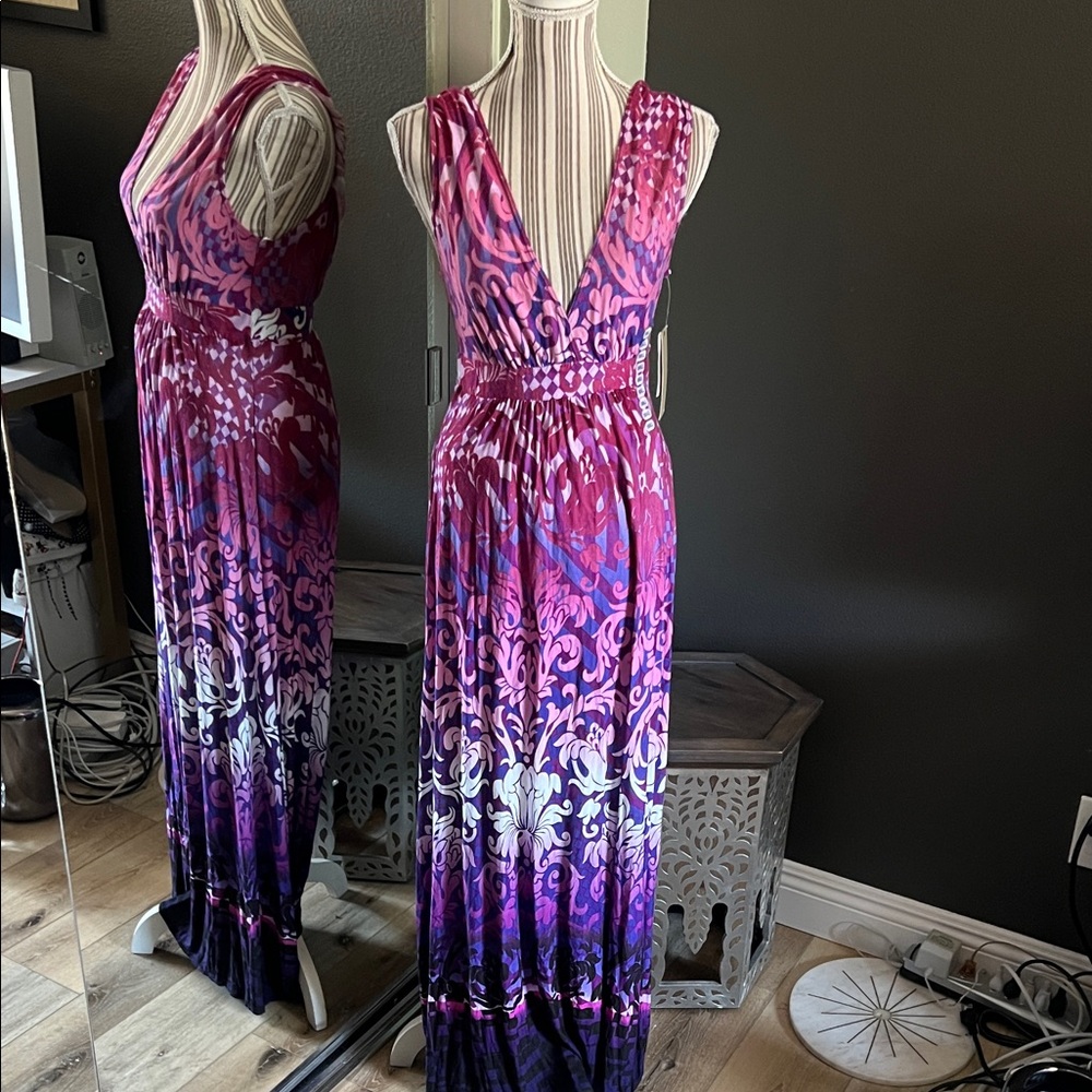 NWT. Matty M,  Small, Purple and Pink Maxi Dress, COZY!